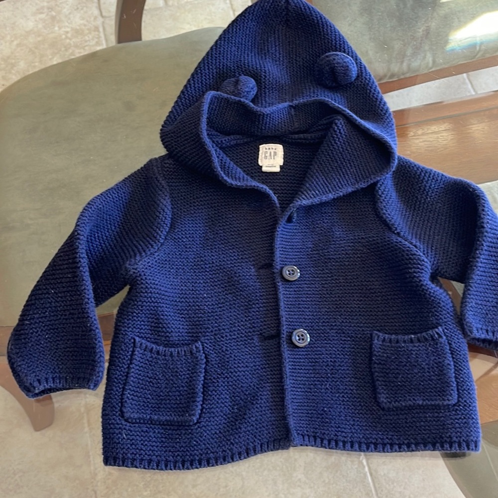 Baby Gap navy hooded cardigan